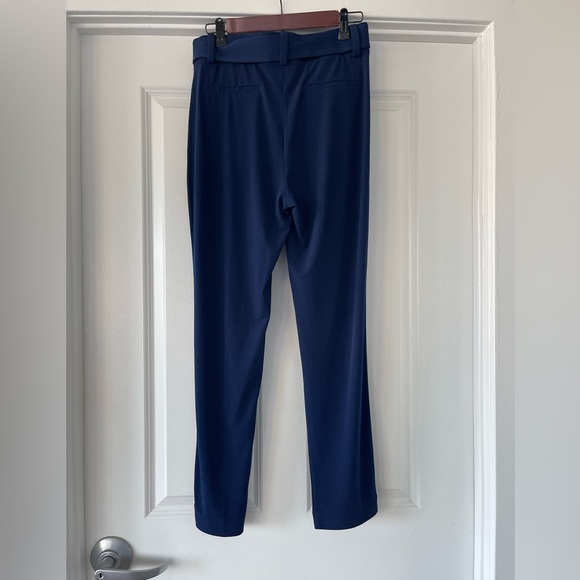 Express Navy Mid Rise Sash Paperbag Ankle Pant Size S - Picture 3 of 4